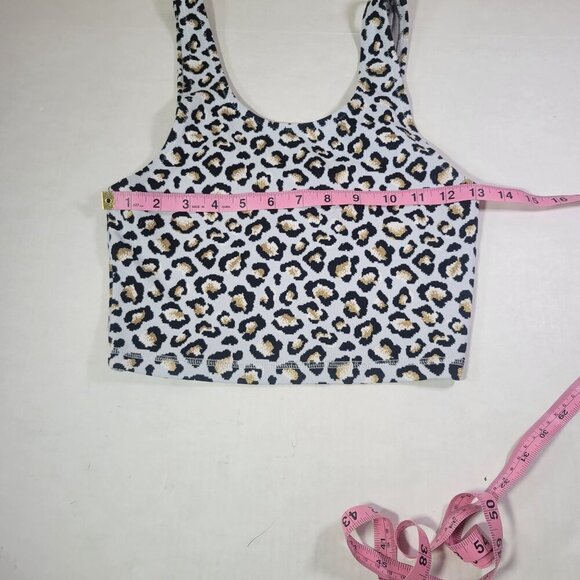 The Upside Leopard Print Crop Top & High-Waisted Shorts Set Size XS - Picture 3 of 11
